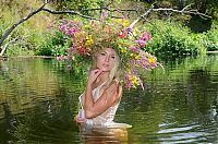 Babes: young blonde fairy girl by the lake