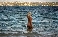 Babes: young blonde girl in the sea