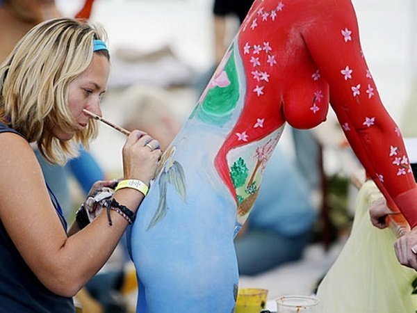 body art girl painting