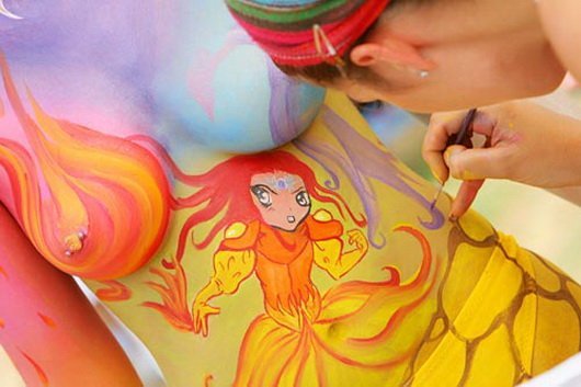 body art girl painting
