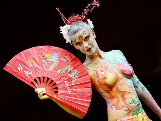 body art girl painting