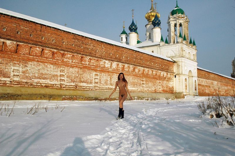 young girl loves the snow