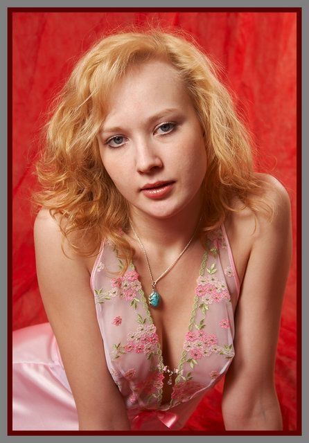 reddish blonde girl in a spa