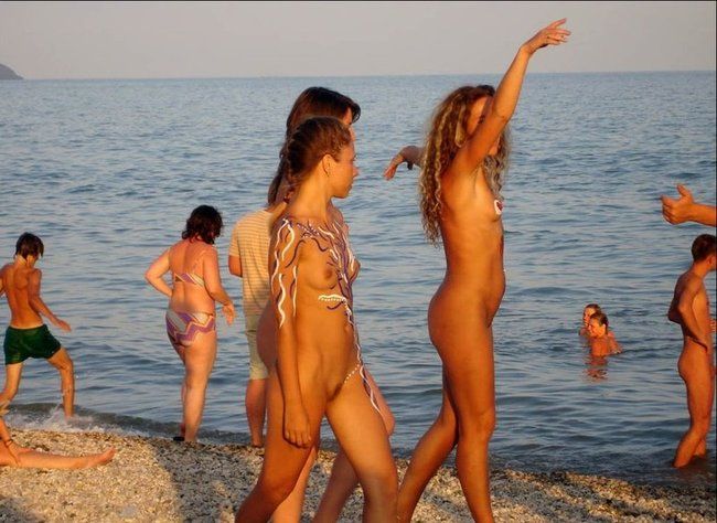 naked girl naturists on a nude beach