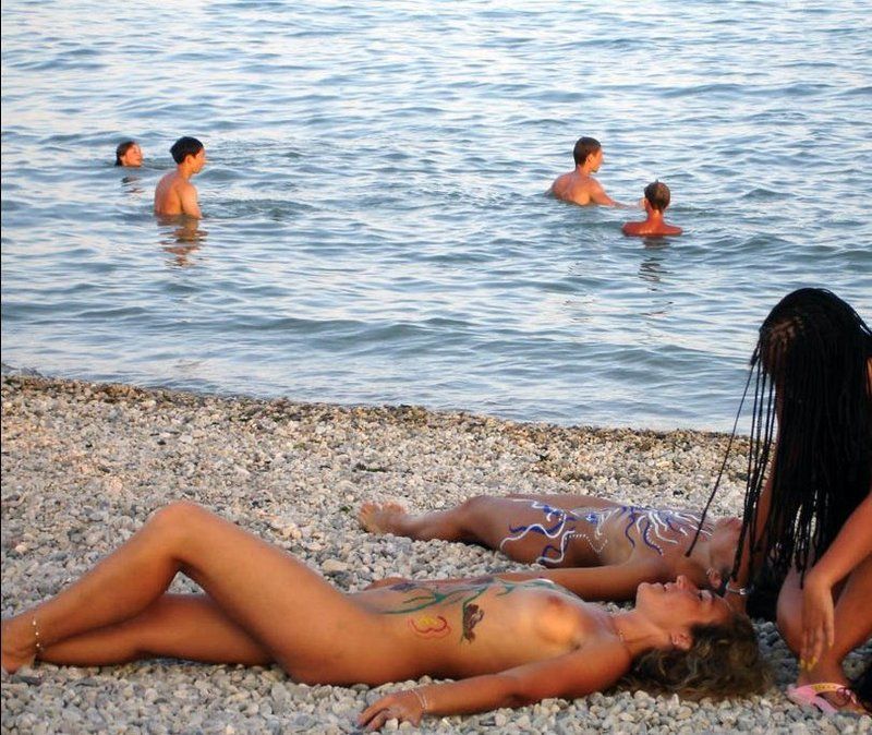 naked girl naturists on a nude beach