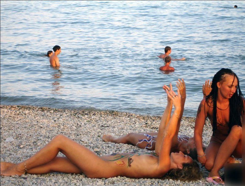 naked girl naturists on a nude beach