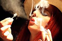 Babes: red haired girl in gangster style