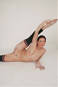 Babes: young brunette girl doing gymnastic exercises
