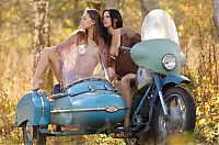 Nake.Me search results: two young girls posing on the old sidecar