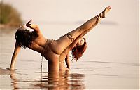 Babes: two young girls posing in the lake