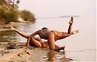 Babes: two young girls posing in the lake