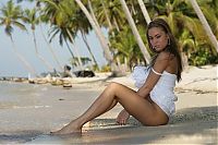 Babes: cute young blonde girl reveals on the beach