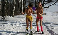 Babes: two young girls outside in the winter
