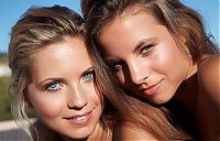 Babes: two young girls with a bench on the roof terrace